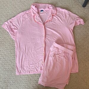 Old Navy Sunday Sleeps Pink Button-Up Pajama Set. Size Large.